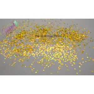 GOLD holographic DIAMOND / RHOMBUS  shape Glitter- Pixie Shapes