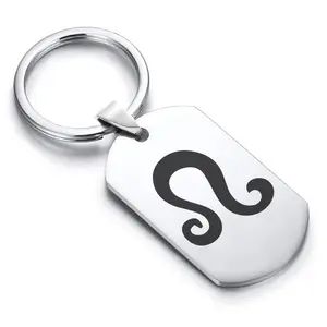 Stainless Steel Astrology Leo (Lion) Sign Dog Tag Keychain