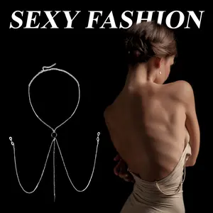 OIDEA Tassel Rhinestone Nipple Chain - Non-Piercing Sexy Women Fashion Body Chain Jewelry Nipple Clamps with Necklace, Suitable for Parties Beach Vacations Music Festivals