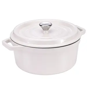 #JumpstartSale HAUSHOF 5.3QT Enameled Cast Iron Dutch Oven with Lid, Non-Stick Pot for Sourdough Bread Baking, Stewing, Rosting