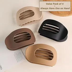 12Pcs Matte No-Slip Flat Claw Clips,Duckbill Hair Clips for Women, Simple Elegant flat hair clips for Thick Thin Long Short Hairs,flat claw clips for women