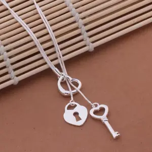**925 Sterling Silver Heart & Lock Charm Necklace | Exquisite Fashion Jewelry**
