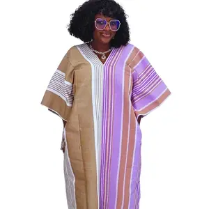 African bubu dress with Aso-Oke| Kaftan|bubu dress| Women's dresses| Casual wear| Fit Loose Sleeve Womenswear Comfortable Elegant Fashionista Piece
