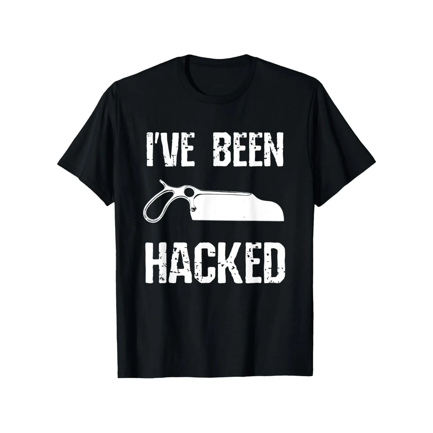 Funny Amputee I've Been Hacked Amputation Surgery Humor T-Shirt, Suitable for Unisex Personality Casual Round Neck Outdoor Short-sleeved T-shirt, Slightly Elastic, 100% Cotton, S-XXXL