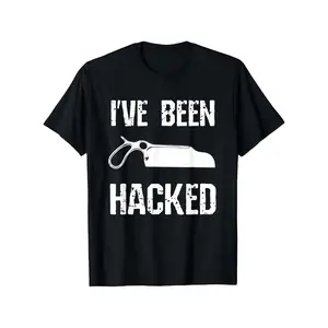 Funny Amputee I've Been Hacked Amputation Surgery Humor T-Shirt, Suitable for Unisex Personality Casual Round Neck Outdoor Short-sleeved T-shirt, Slightly Elastic, 100% Cotton, S-XXXL