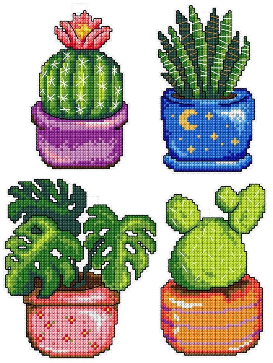 Cactus Counted Cross Stitch Kit by Crafting Spark 108CS
