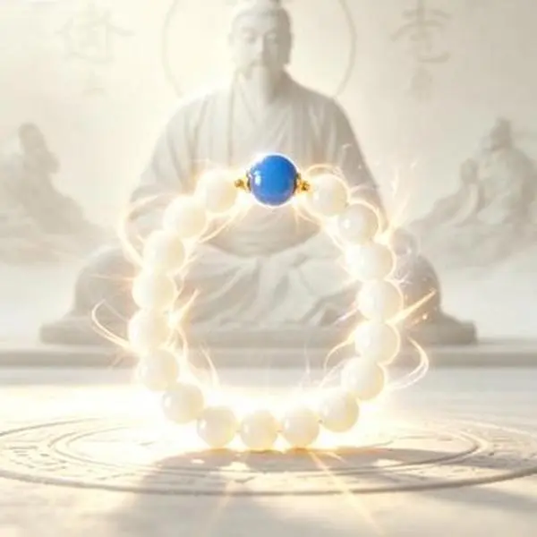 White & Blue Stone Balance Bracelet · Qi Alignment & Protection