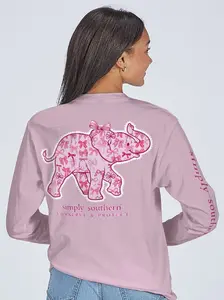 Simply Southern Elephant Tracker Bows Long Sleeve T-Shirt