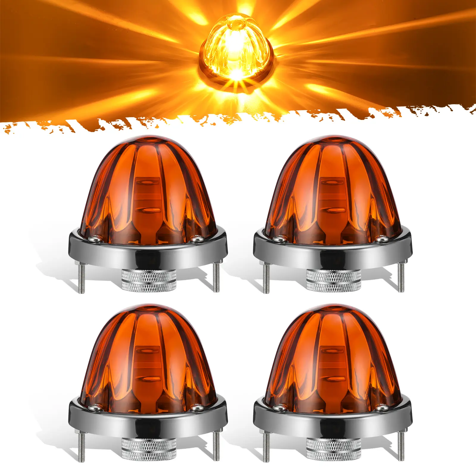 Amber lens-Amber light-4Pieces