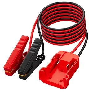 Eunik 18V Battery Jumper Cable with Alligator Clips Portable 6FT Silicone Wire for Car Battery Jump Starting Tool Compatible with Lithium-Ion Batteries