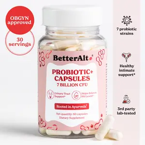 BetterAlt PROBIOTIC+ Capsules (7 Billion CFUs) | 7 Probiotic Strains | Helps With pH Balance | Supplement for Women | 1-Month Pack