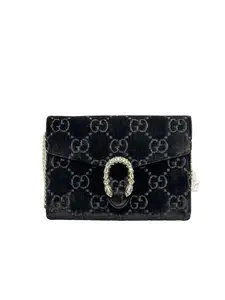 Pre-owned GUCCI GG Suede with GG monogram Shoulder Bags Gucci Dionysus GG Velvet Wallet on Chain Good S012260225156