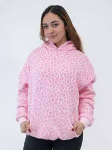 Premium Pink Leopard Hoodie | Weighted | Pink Cheetah Hoodie