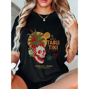 100% Cotton Brady's Tabu Tiki Surf Lounge Honolulu Hawaii Retro Travel T-Shirt