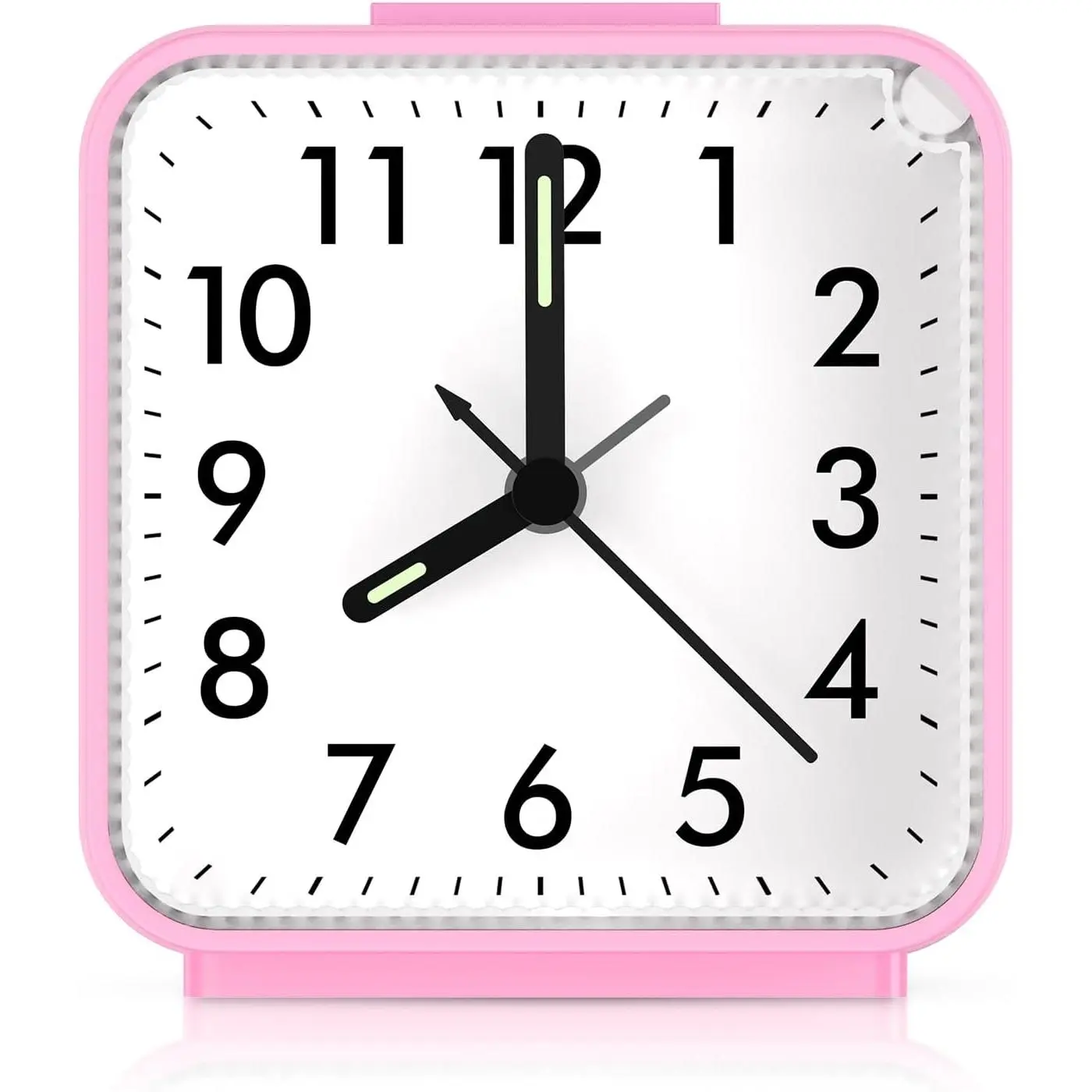 Alarm Clock, Silent Non Ticking Small Clock, Travel Alarm Clock with Snooze & Light, Ascending Beep Sounds, Battery Operated Loud Alarm Clock