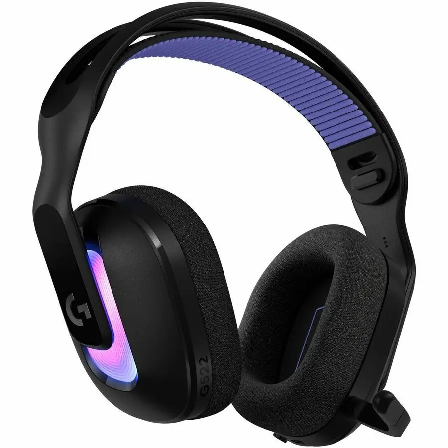 Logitech G522 LIGHTSPEED Wireless Gaming Headset LIGHTSYNC RGB Full Bandwidth Mic Advanced Synchronized Audio Tri-Connectivity with LIGHTSPEED Bluetooth Black 981001491