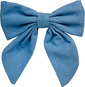 Beau Bottles Blue Linen Bottle Bow