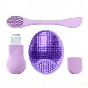 3Pcs Facial Skin Care Tool Set, Silicone Exfoliating Brush, Deep Cleansing Face Scraper, Blackhead Remover, Pore Cleaning Skin Care Tools for Men & Women, Facial Scrubber & Pore Scrub Brush, Blackhead Extractor Kit