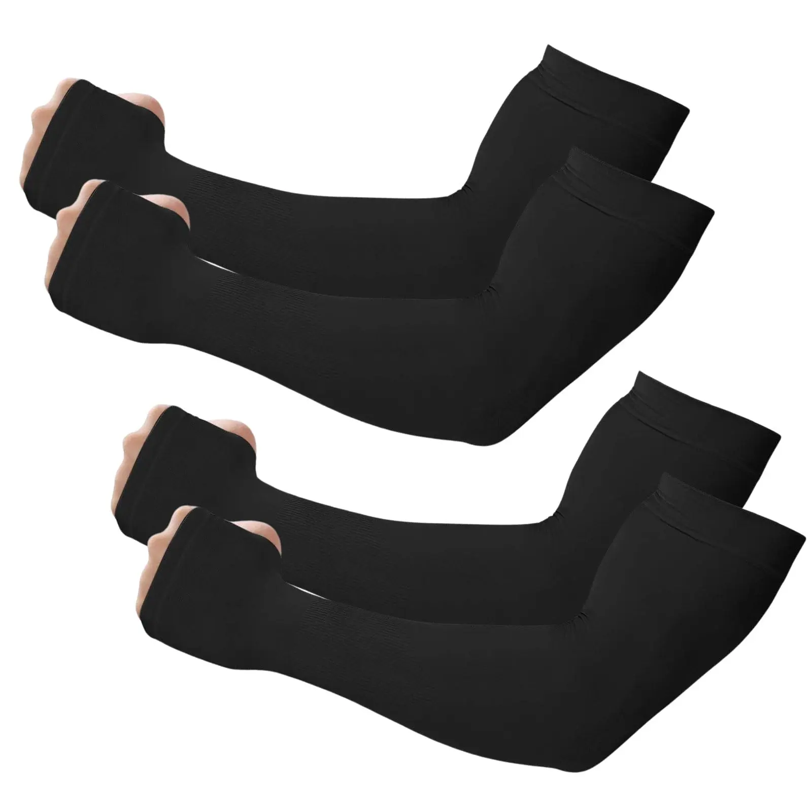 Arm Sleeves for Men Women with Thumb Hole, UPF 50 UV Sun Protection Cooling Compression Sleeves to Cover Arms