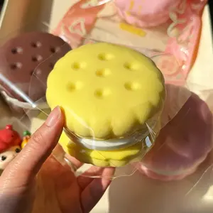 【Buy 3 get 1 free】 3.5-inch Cookie slow rebound squishy toys, super soft Squeezy Squishies  Office Decompression cookie-shaped slow-rising squishes, three-layer realistic sandwich cookie   squeezy squishies  , food squishies  for stress relief
