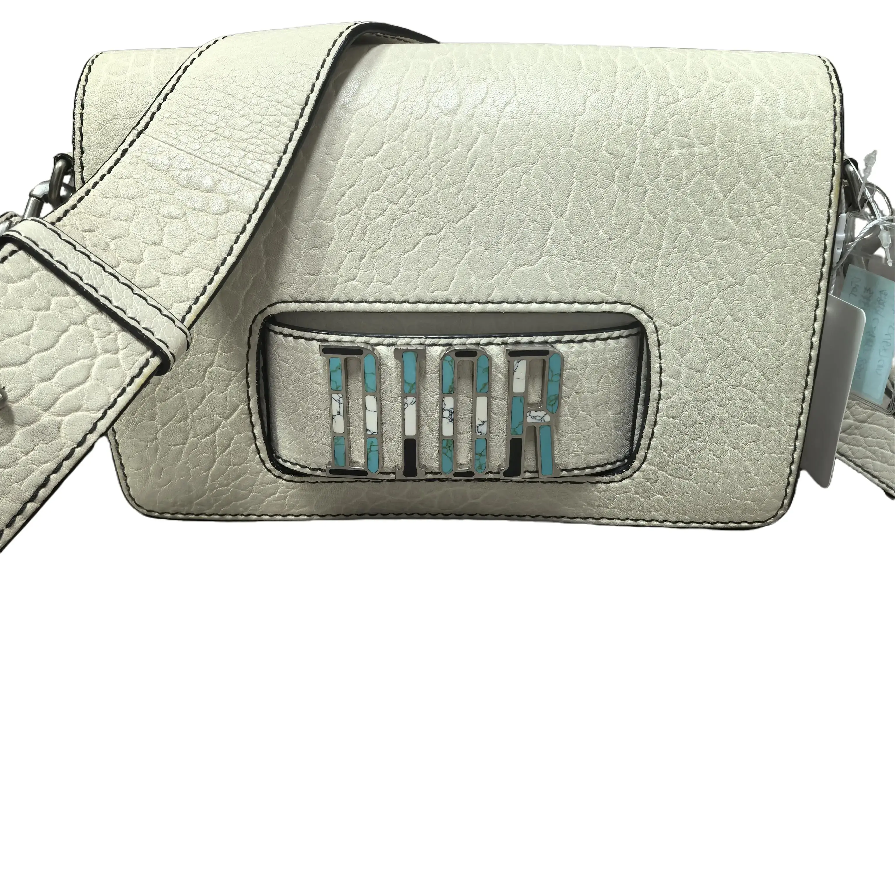 Pre-owned france Crossbody Bags Dior White Leather Enamel Clasp Envelope Crossbody Bag（SZ 02540）