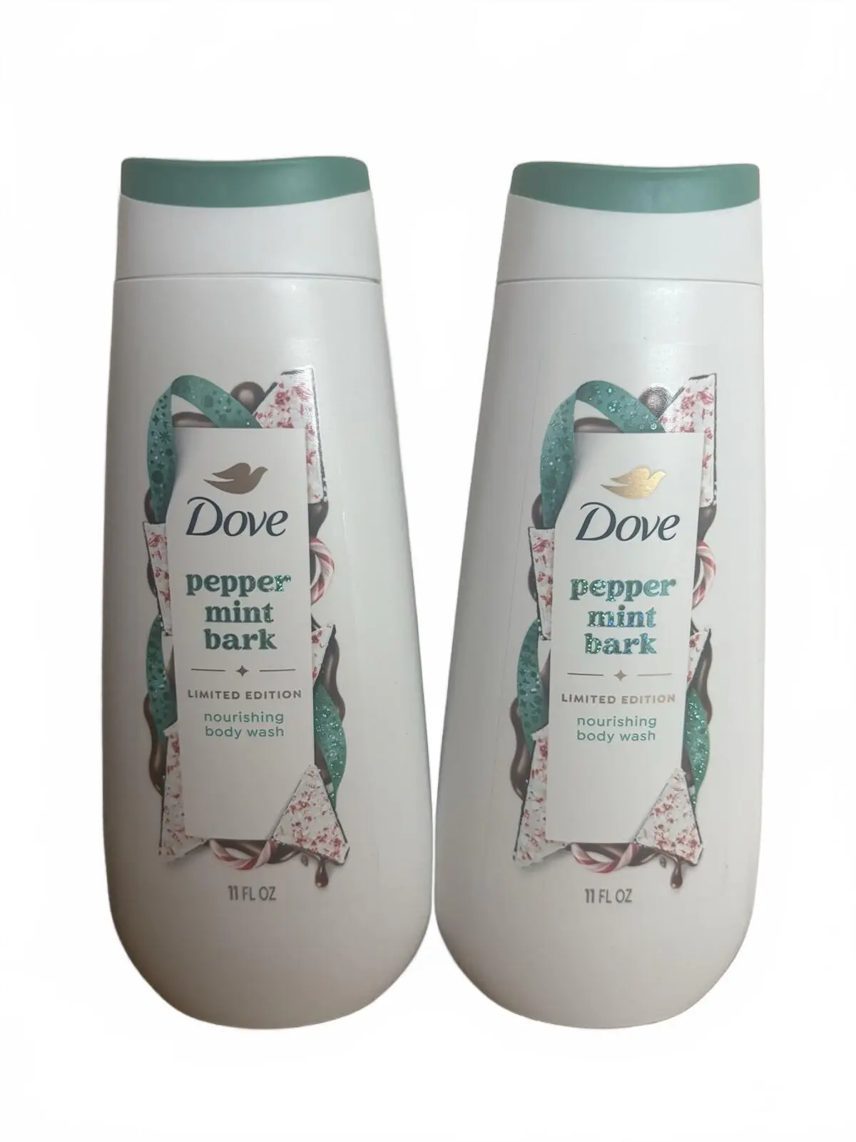 Lot of 2 Dove Peppermint Bark Limited Edition Body Wash 11 oz New