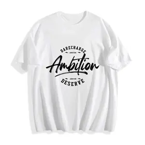 Casual Style Men's T-Shirt Ambition Darecharge Deserve Graphic Print Summer And Autumn Wear Gift For Friends And Family