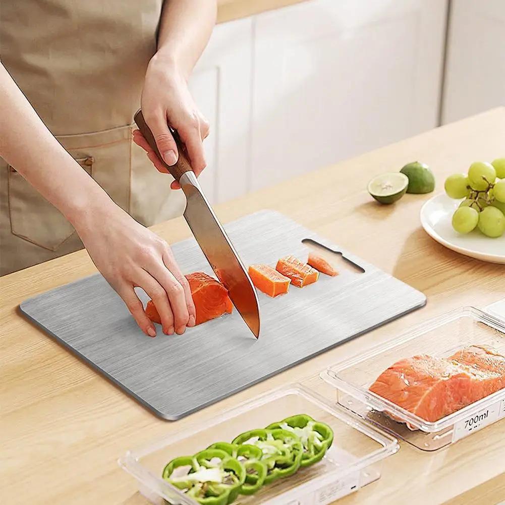 Stainless Steel Cutting Boards Dishwasher Safe Kitchen Boards Antibacterial Kitchen Fruit Vegetable Meat Chopping Cutting Board