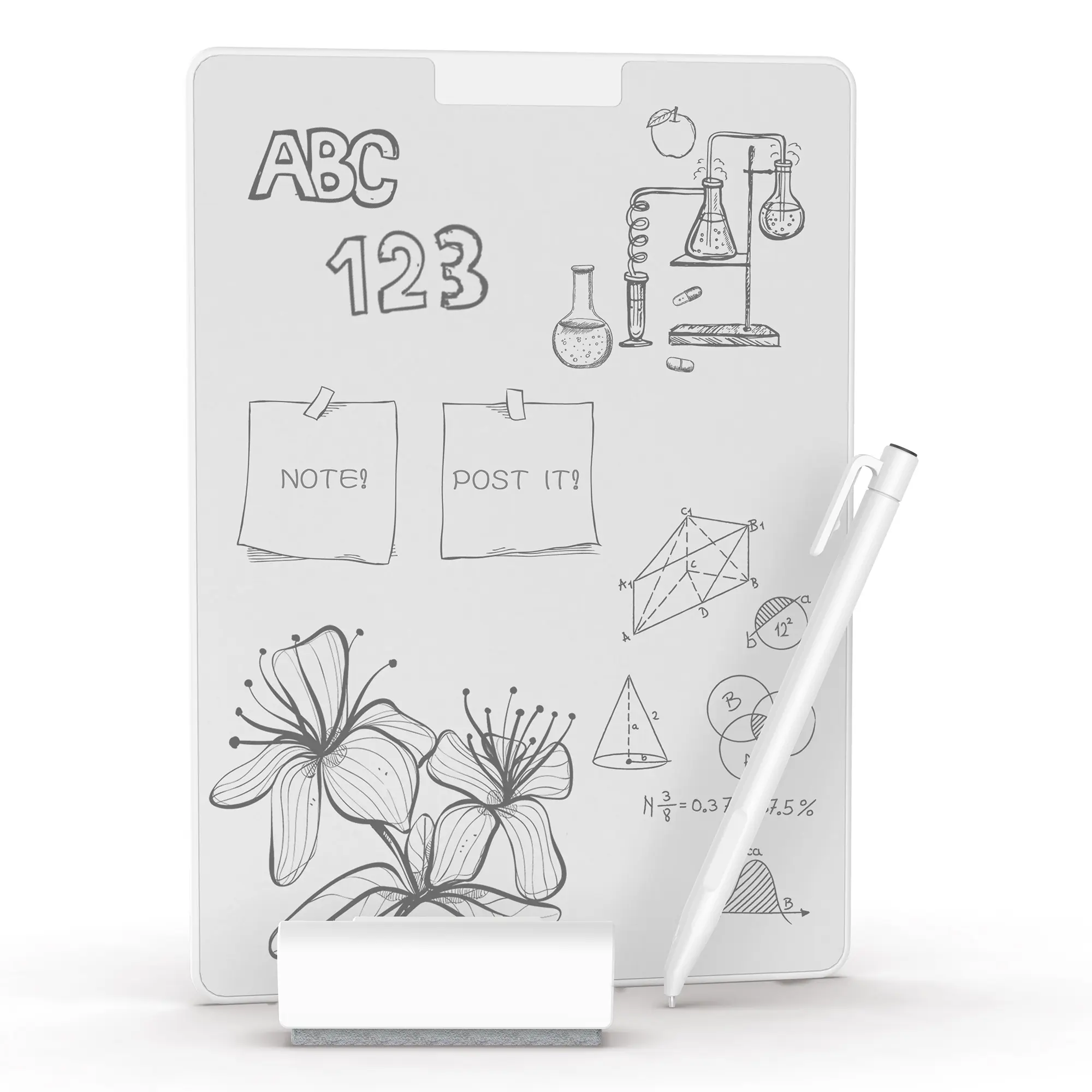 【Back to School】Leven Magnetic Reusable Scratch Pad - 10in Compact Lightweight No-Ink Notepad, No Battery/Radiation, Pencil-Like Writing, Eyesight-Protecting Paperless, Reduces Waste, Road Trip Essential for Kids & Adults (Math/Art Use)