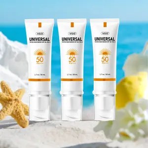 VGO Universal Tinted Moisturizer SPF 50+ in Earthy Yellow - Lightweight Foundation & Sunscreen for All Skin Tones | Hydrating, Non-Greasy