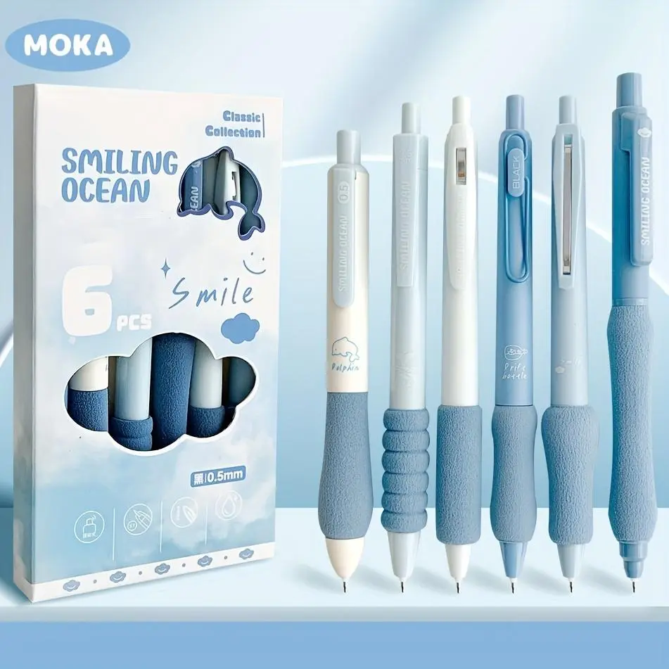 0.5mm Ink Gel Pens, 6pcs Set Stress Relief Dopaamine, Smooth Writing Pen, Handwriting Pen, Student Writing Pens, Office Stationery Supplies