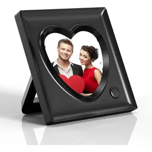 Picture Frame Personalized Voice 20S Recordable, 3.9x3.9 Love Heart Shape Gifts for Graduation, Christmas, Birthday, Wedding, Photo Frame for Tabletop Desk Bookshelf Office Home