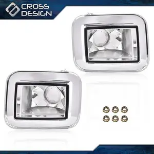 CROSSDESIGN Fit For 03-08 Hummer H2 Front Chrome Parking Signal Light Lamp Left&Right Side