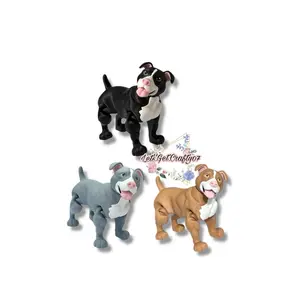 Miniature Pit Bull | 3D Printed Articulating Dog Figurine Collectible.