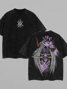 Unisex Anime Print Long Sleeve Fitted Casual Tee, Perfect Gift for Fans & Enthusiasts, Minato Reaper Design, Washed Weight Grade