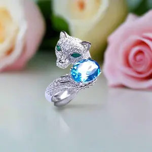 Oval Cut Topaz Cat Ring