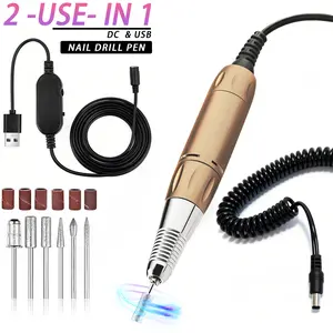 Professional Electric Nail Drill, 35,000 RPM, includes sanding head and sanding band; dual-use for salon and home foot care; nail file pen; compatible with gel nails and extensions; crystal gel polishing.