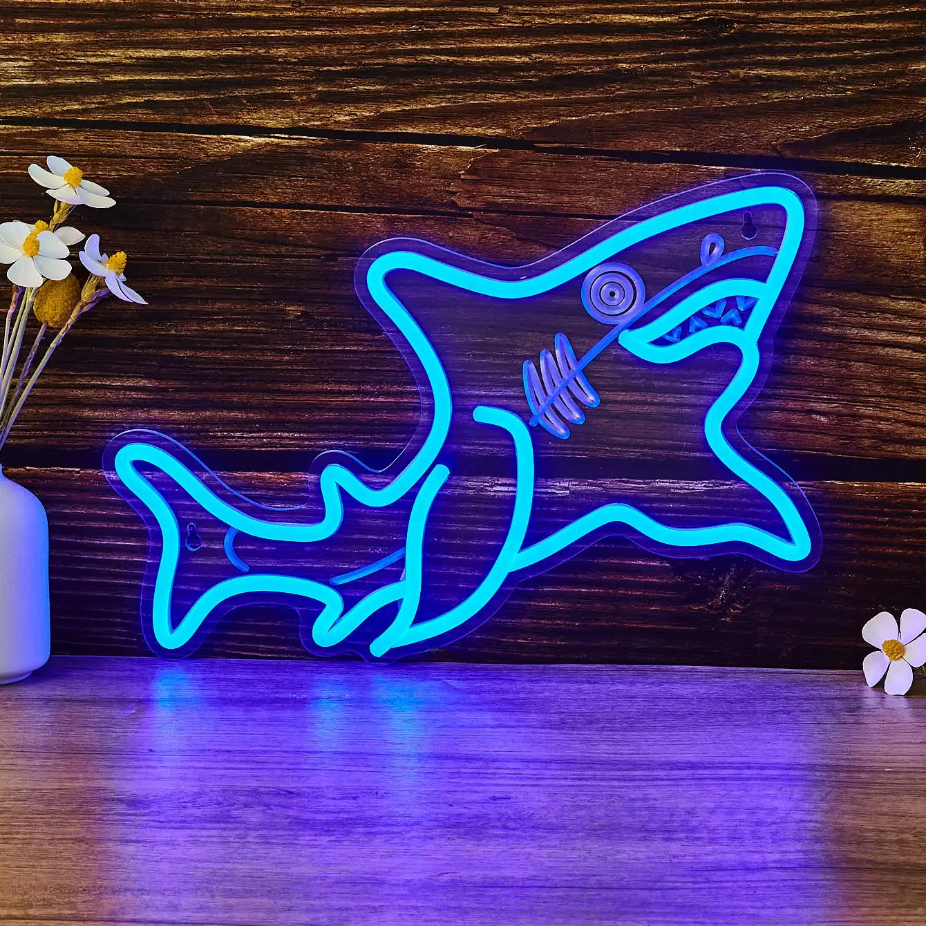 Shark Shaped LED Neon Light, USB Powered Neon Sign, LED Neon Signs, Decorative Neon Light For Home Decor, Room Decor, Party Decor, Desktop Ornament, Home Decoration Lamp, Cool Lights