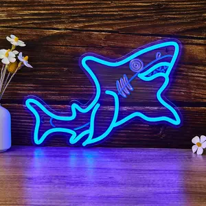 Shark Shaped LED Neon Light, USB Powered Neon Sign, Decorative Neon Light For Home Decor, Room Decor, Party Decor, Desktop Ornament