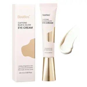 Beetles Blur & Glow Caffeine Eye Cream with Retinol, Under Eye Cream for Dark Circles & Puffiness, Help Improve the Look of Fine Lines, Brighten Eyes Care with Cooling Metal Tip, 0.68 fl oz (20 ml)