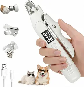 2-in-1 Dog & Cat Nail Clipper and Grinder with LED Light, Low-Noise Electric Pet Nail Trimmer, Safety Lock & Nail Catcher, USB-C Rechargeable, 3 Grinding Ports for Cats & Small to Medium Dogs grooming product