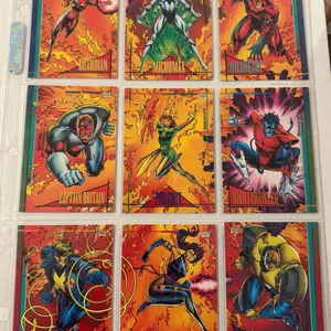 Marvel 1994 Trading Cards Lot (9) – Phoenix, Nightcrawler, Psylocke, Havok + X-Men Hologram Style