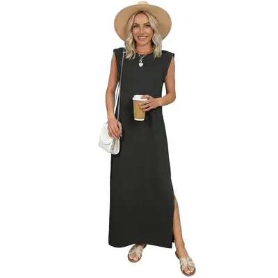black maxi dress no slit Behind The Scenes