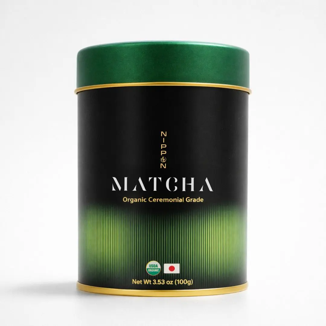 Nippon Premium Ceremonial Grade Organic Matcha Powder 3.53 oz (100g) | USDA Organic | First Harvest Uji Japan | 100 Servings for Lattes, Smoothies & Baking