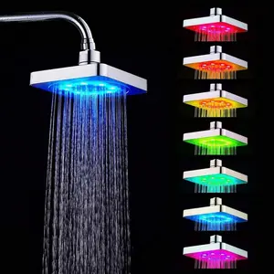 7 Color LED Shower Head, Battery-Free Wireless, Automatic Water Flow Light Change, Romantic Bathroom Lighting, Rainfall & Massage Modes