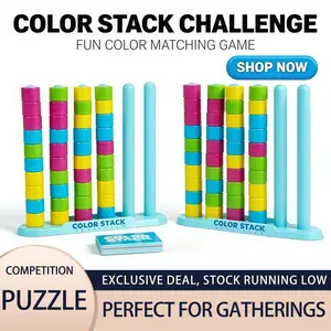 Color Stack Challenge Puzzle Game - Fun Party and Family Game Night for All Ages Enhances Teamwork and Friendly Competition Perfect for Gatherings