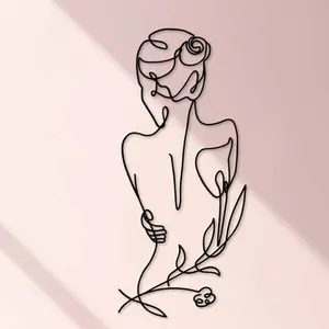 Abstract Female Metal Wall Art, Modern Art Line Wall Decor, Wall Hanging Decor for Home Living Room Bedroom Office, Poster