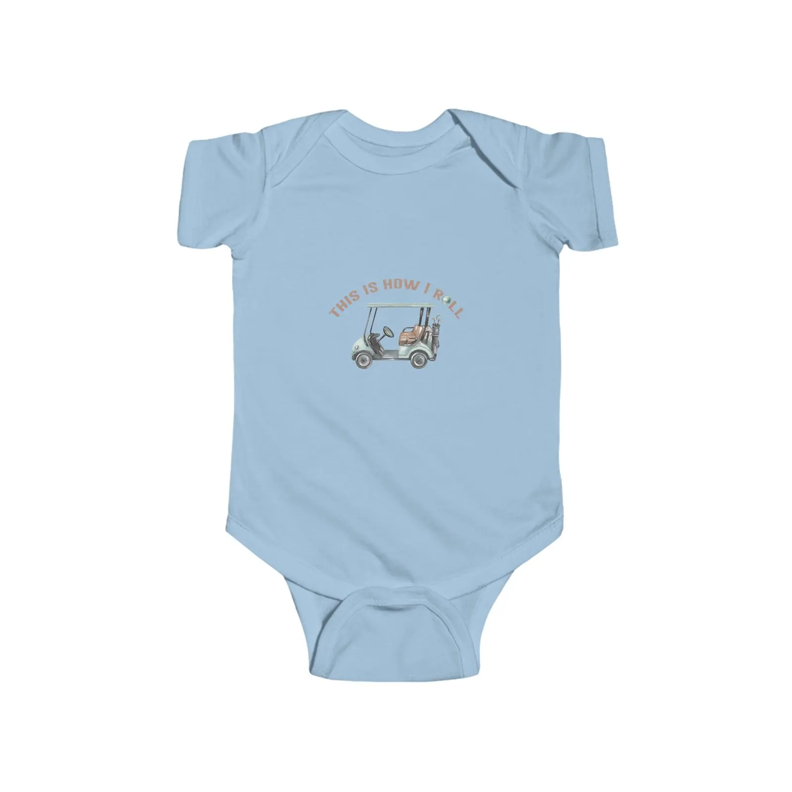 This Is How I Roll Organic Baby Onesie – Golf Cart Design