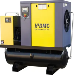 PACK15-TA 460V /230v3PH Screw Air Compressor with ASME Tank & Dryer 20HP/15KW -81Cfm/115psi