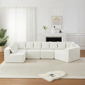 Elegant Elegant [Video]151.6-Inch Extra-Large L-Shaped Deep-Seat Modular Sofa Chenille Fabric Sectional Sofa Includes 11 Pillows Curved Recliner Floor-Standing Living Room Sofa No Assembly Required   Beige#Summervibes